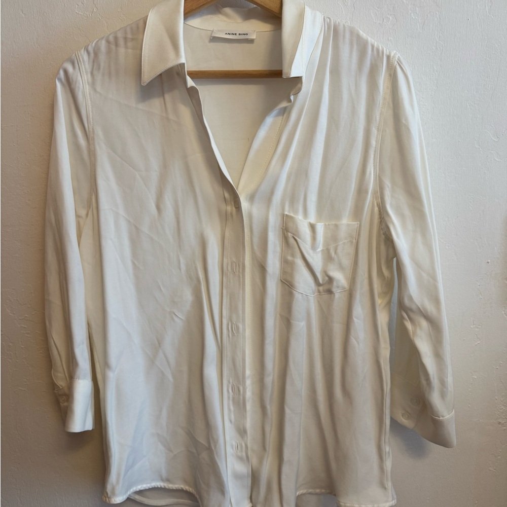 Anine Bing white button down Blouse